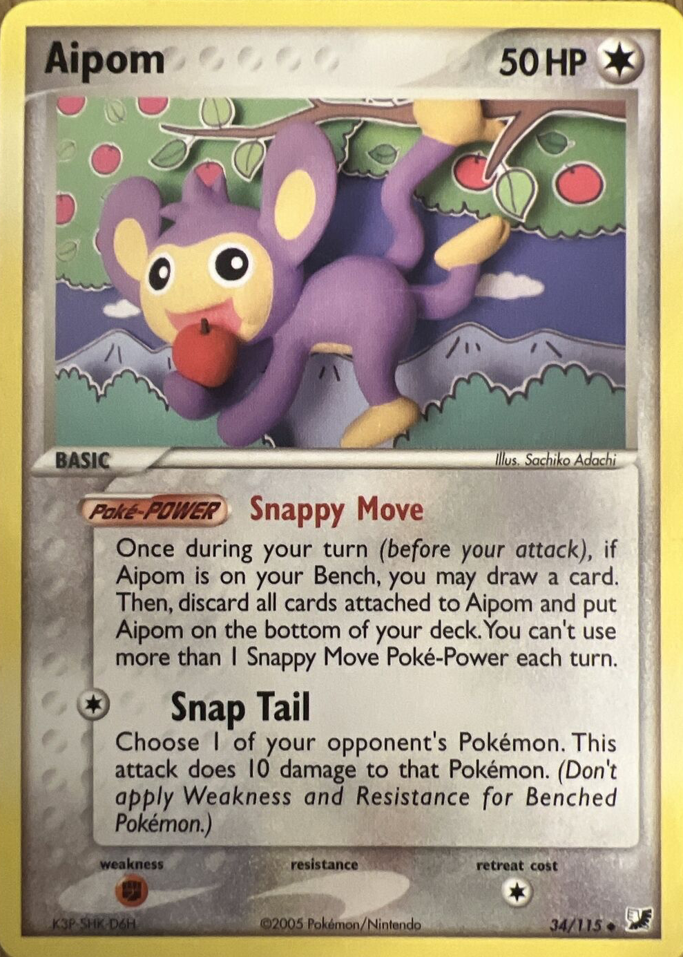Aipom 2005 EX: Unseen Forces #034/115 Base Price Guide - Sports