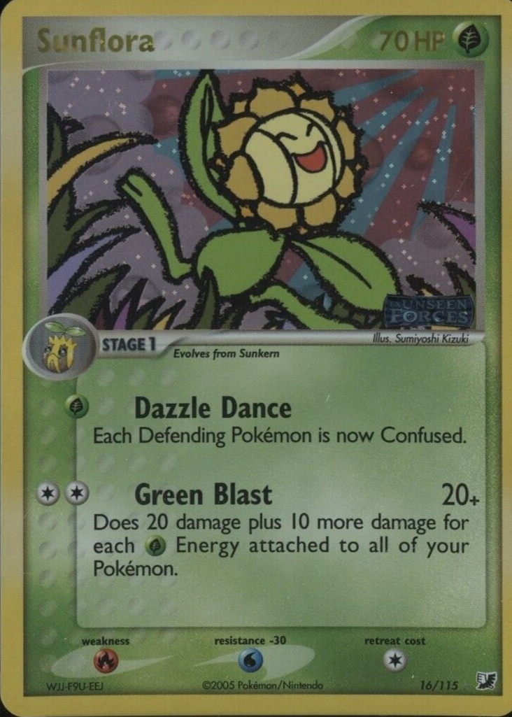sunflower pokemon card Sunflora | EX Unseen Forces