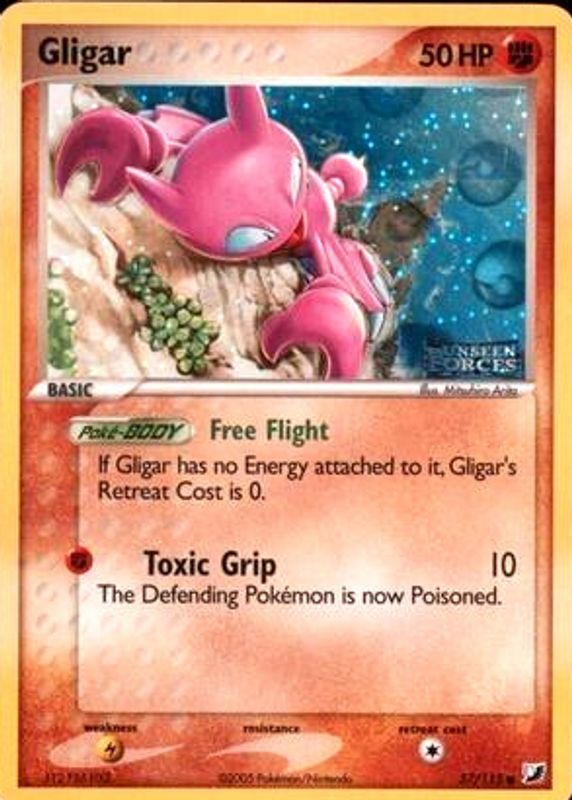 Gligar 2005 EX: Unseen Forces #057/115 Reverse Holo PSA 10