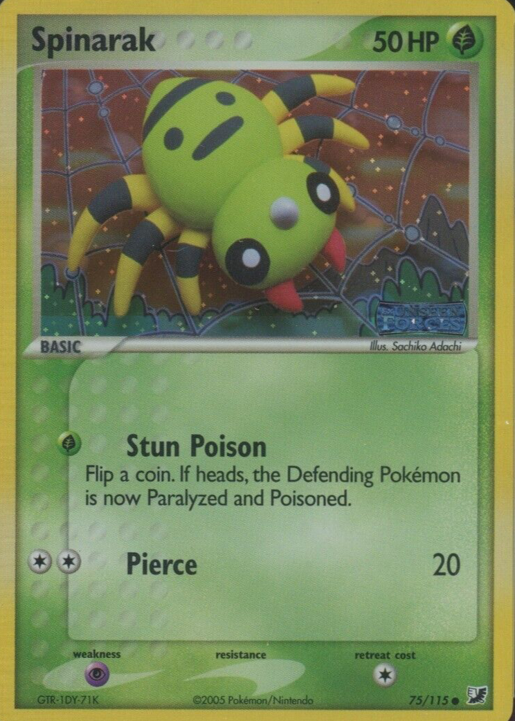 pokemon spinarak card (043/072) [Sword & Shield: Shining Fates] Heavily Played Reverse Holofoil Pokmon Hit Points60 HP Form Pokemon 2020 Spinarak Gym Tournament