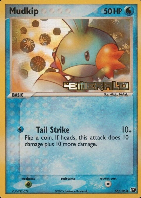 Mudkip 2005 EX: Emerald #056/106 Reverse Holo RAW TCG (NEAR MINT)