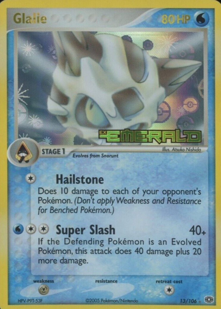 pokemon glalie card 027/090 Pt4 1st - Paper Moon Japan Water Water Glalie Pokemon Cards Price Guide