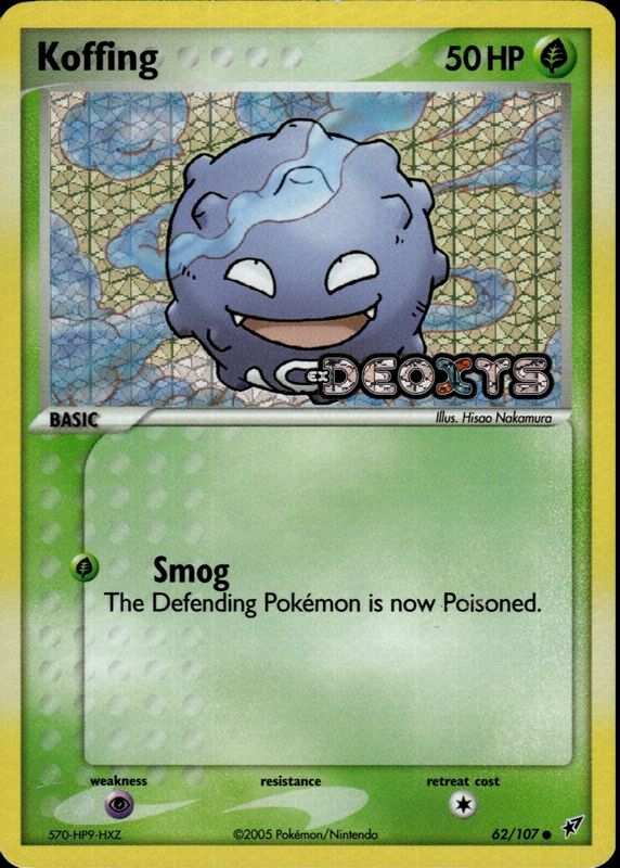 Koffing 2005 EX: Deoxys #062/107 Reverse Holo PSA 10