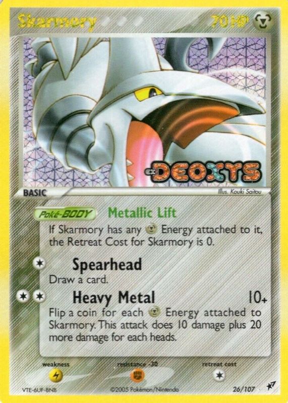 Skarmory 2005 EX: Deoxys #026/107 Reverse Holo PSA 10