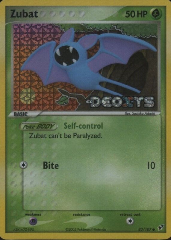 Zubat 2005 EX: Deoxys #083/107 Reverse Holo BGS 9.5