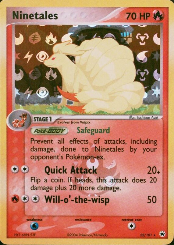 Ninetales 2004 EX: Hidden Legends #022/101 Reverse Holo SGC 9.5