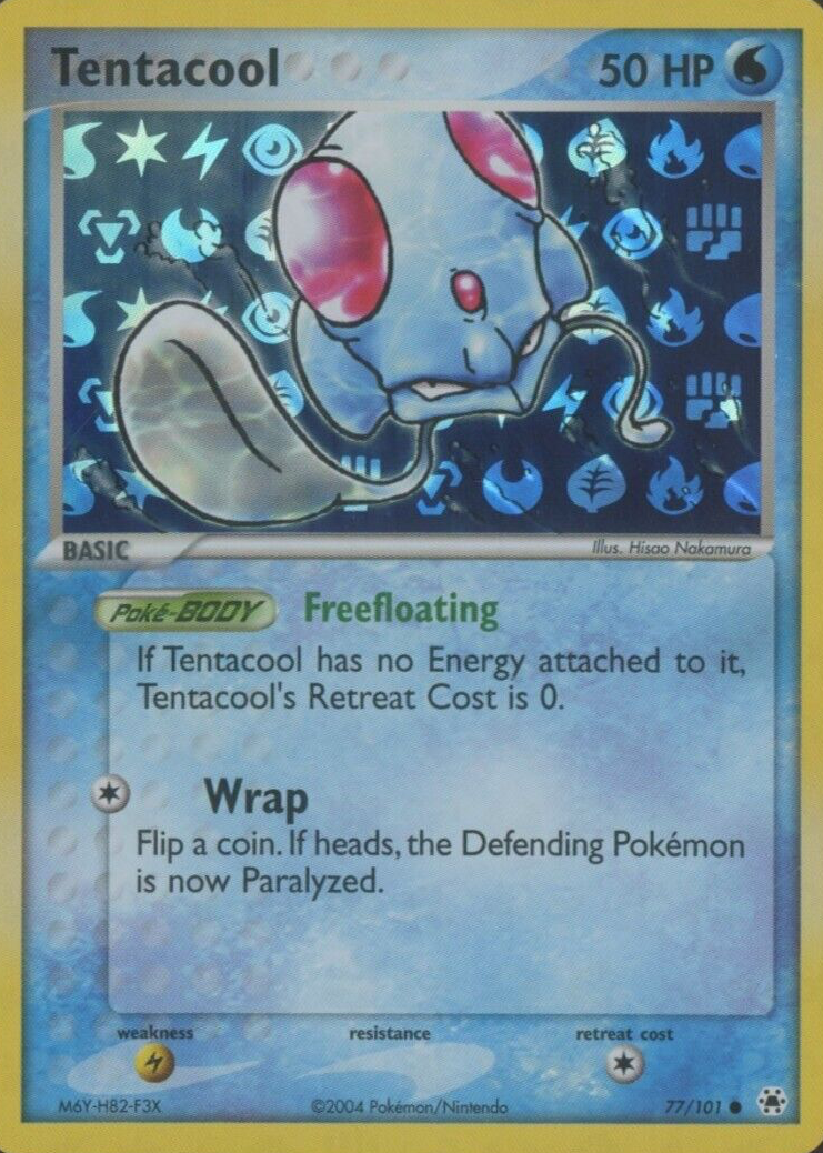 1995 tentacool pokemon card value - 56/62 Fossil Unlimited Common or Paralyzed Tentacool 2004 EX: Hidden Legends