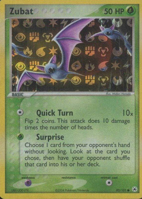 Zubat 2004 EX: Hidden Legends #083/101 Reverse Holo SGC 10