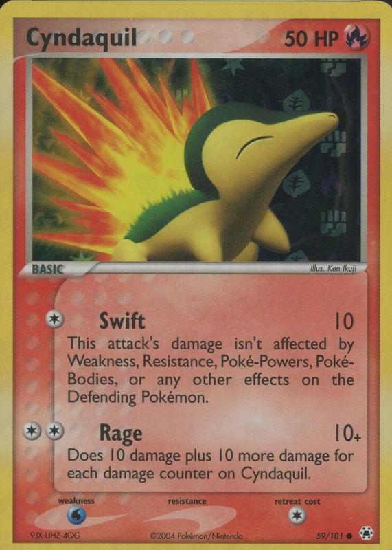 Cyndaquil 2004 EX: Hidden Legends #059/101 Reverse Holo BGS 9