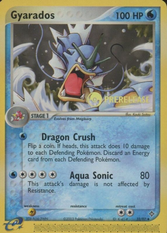 Gyarados 2003 EX: Dragon #32/97 Holo (Prerelease) PSA 10