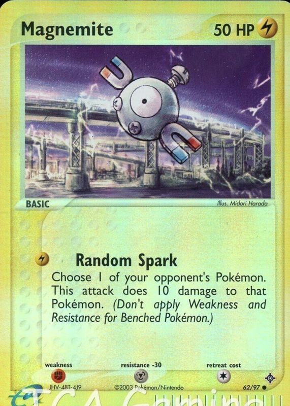 Magnemite 2003 EX: Dragon #62/97 Reverse Holo BGS 10 BLACK LABEL