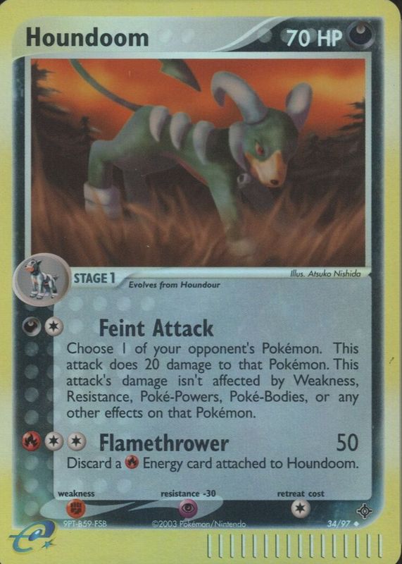 Houndoom 2003 EX: Dragon #34/97 Reverse Holo RAW TCG (NEAR MINT)