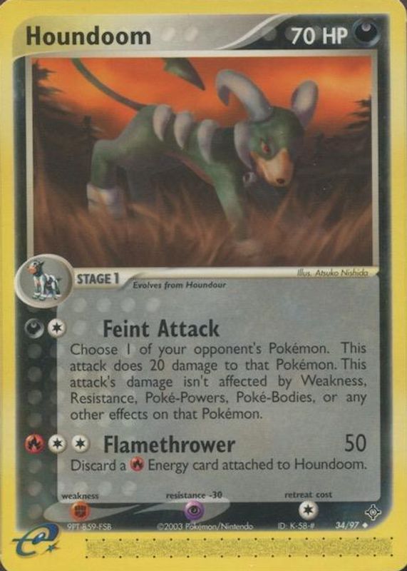 Houndoom 2003 EX: Dragon #34/97 Base SGC 9