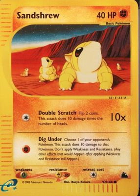 Sandshrew 2003 Skyridge #092/144 Reverse Holo Price Guide