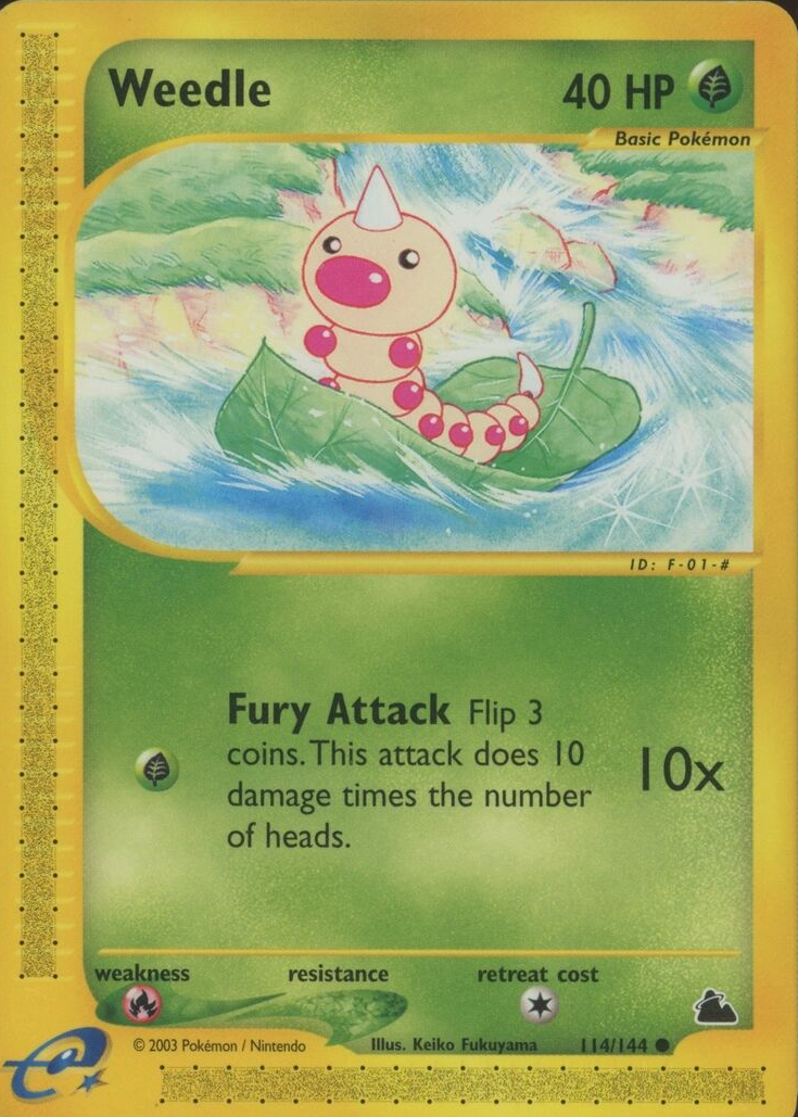 rare weedle card Pokmon #13 TV Animation Blue Logo 1st Print ENG L015952  AGS Collectibles Colorless Artist Weedle Pokemon Cards Price Guide