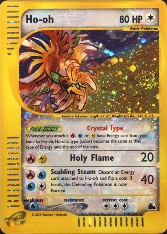 HO-Oh 2003 Skyridge #149/144 Holo (Secret) RAW TCG (MODERATELY PLAYED)