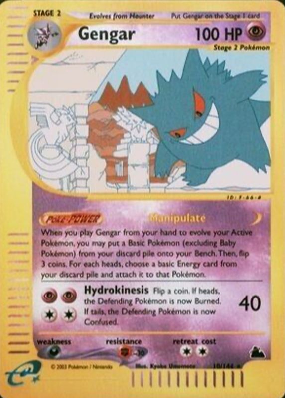 Gengar 2003 Skyridge #010/144 Reverse Holo PSA 10