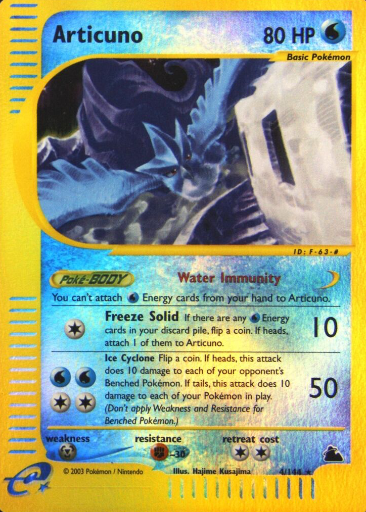 Articuno 2003 Skyridge #004/144 Reverse Holo Price Guide 