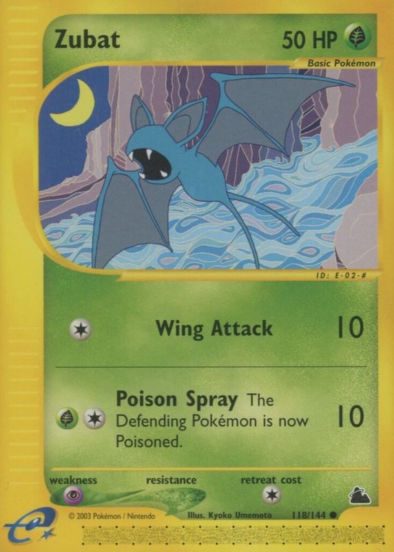 Zubat 2003 Skyridge #118/144 Base PSA 7