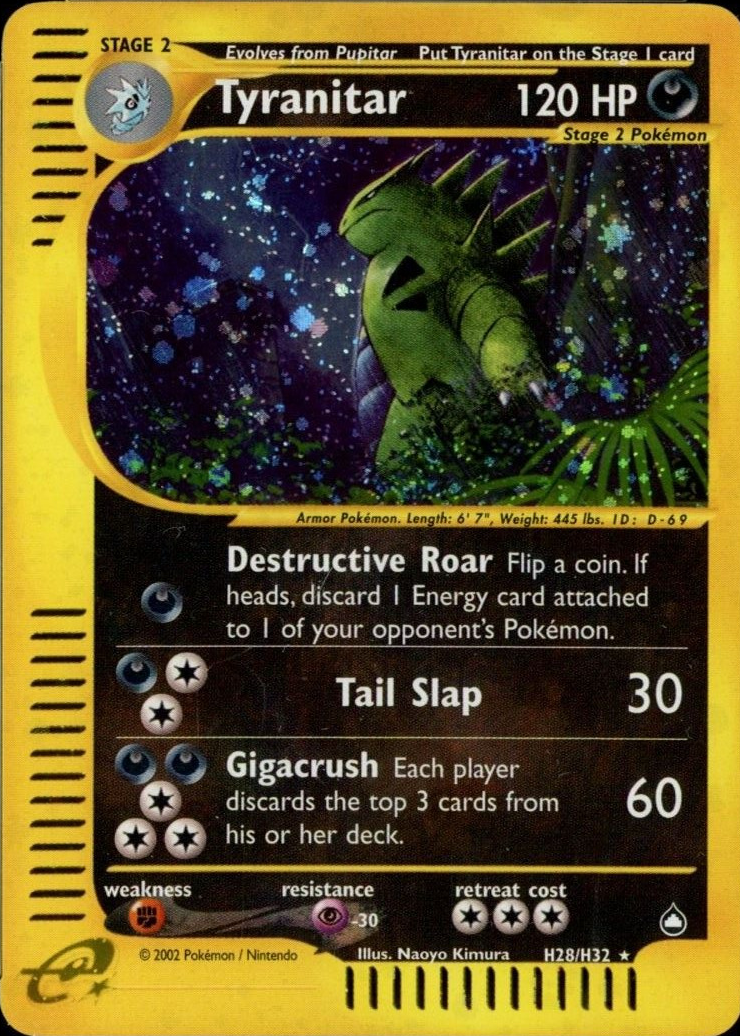 Tyranitar 2003 Aquapolis #H28 Holo Price Guide - Sports Card Investor