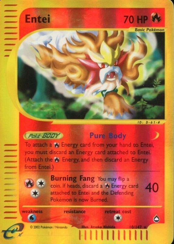 Entei 2003 Aquapolis #010/147 Reverse Holo SGC 9