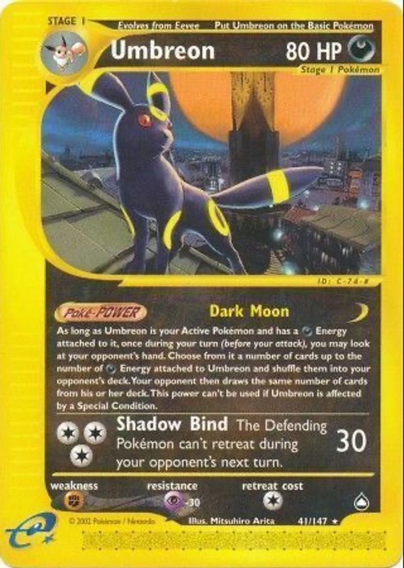 Umbreon 2003 Aquapolis #041/147 Base PSA 10