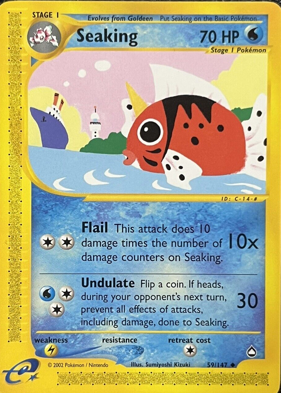 1995 seaking pokemon card value (21/109) [EX: Ruby & Sapphire] Card Details Seaking Base Set 2 60/130