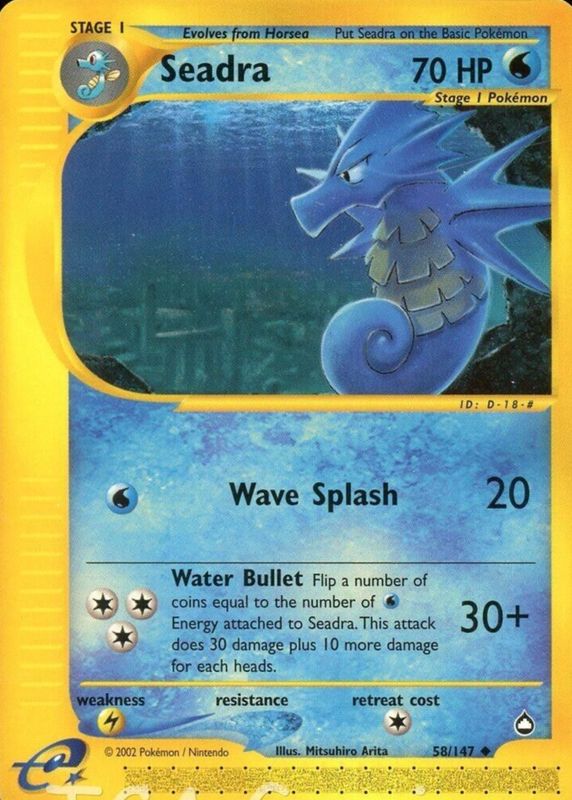 Seadra 2003 Aquapolis #058/147 Base RAW TCG (NEAR MINT)