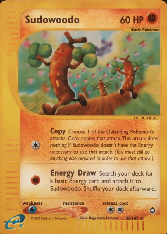 Sudowoodo 2003 Aquapolis #036/147 Reverse Holo SGC 10