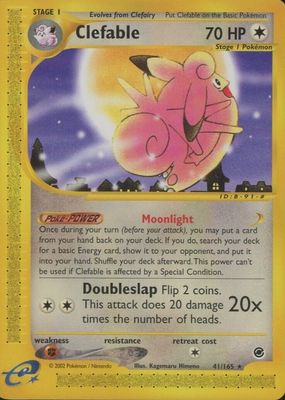 英語版初期　ポケモンカード　Clefable holo Clefable Base Set 2 #005/130 Holo Holo Rare Pokemon Card R2