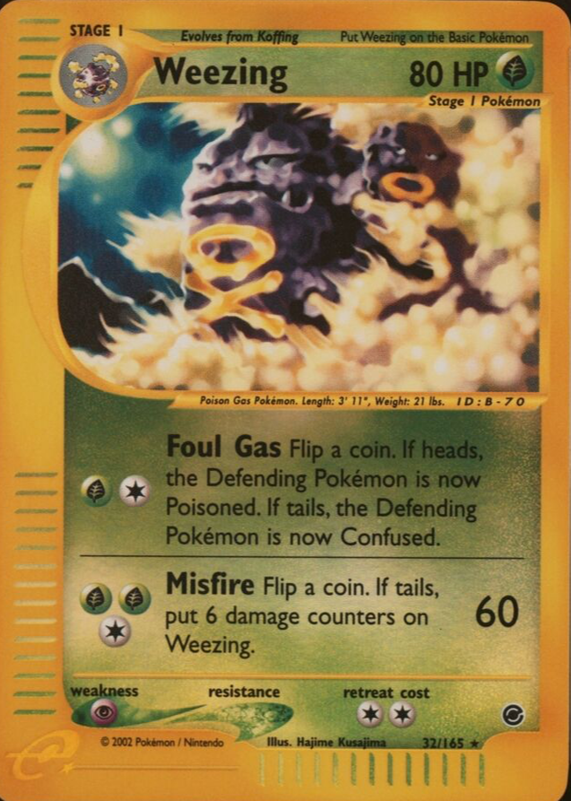 Weezing 2002 Expedition #032/165 Reverse Holo Price Guide - Sports