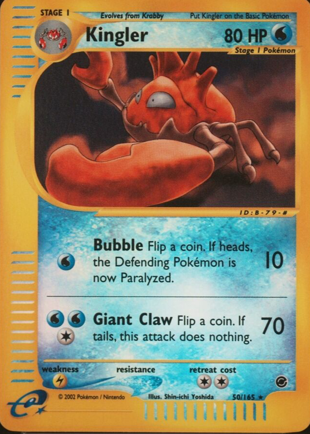pokemon kingler card Vintage Uncommon - Fossil Non-Holo 38/62 Pokmon Hit Points60 HP Form Kingler Prices | Kingler List
