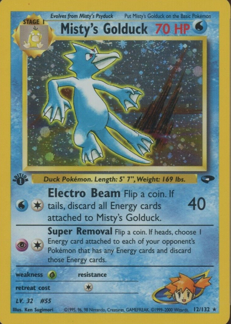 kanto pokemon cards Misty's Golduck 12/132 Holo Rare Gym Challenge Pokemon Card Near Mint main image 0