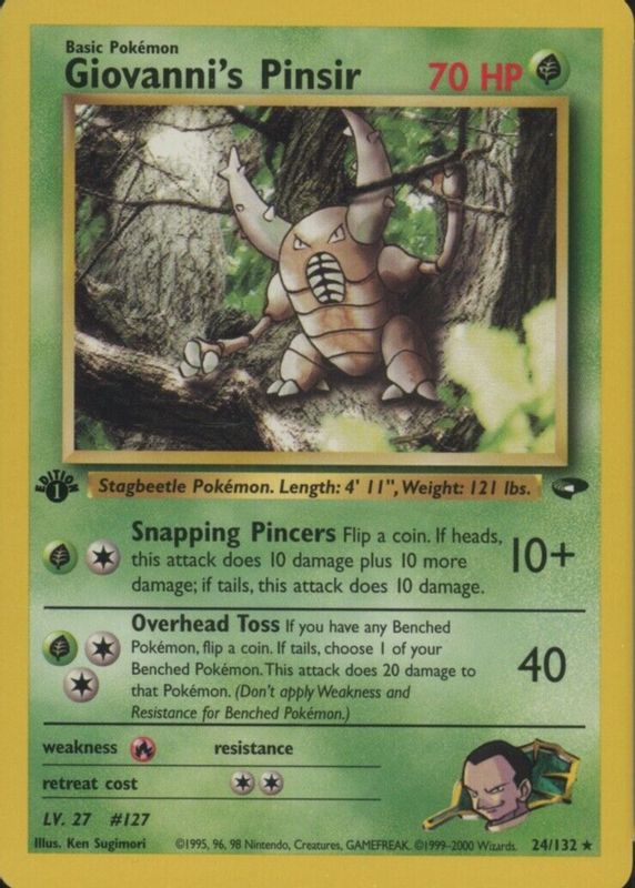 Giovanni's Pinsir 2000 Gym Challenge #024/132 1st Edition RAW TCG (NEAR MINT)