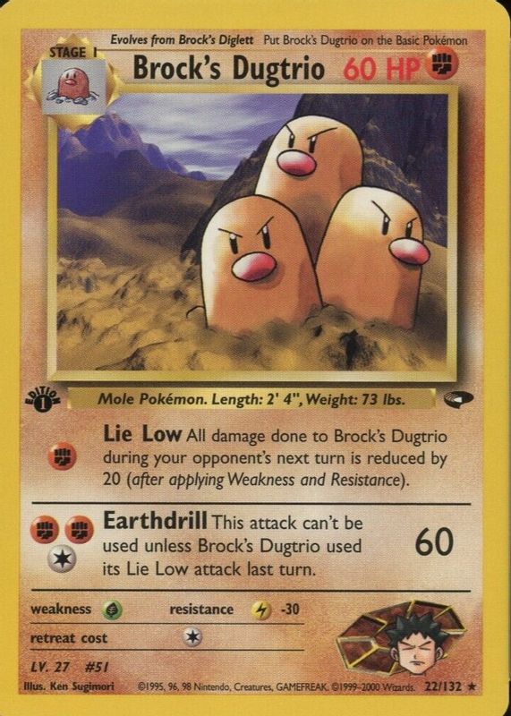 Brock's Dugtrio 2000 Gym Challenge #022/132 1st Edition Price Guide -  Sports Card Investor