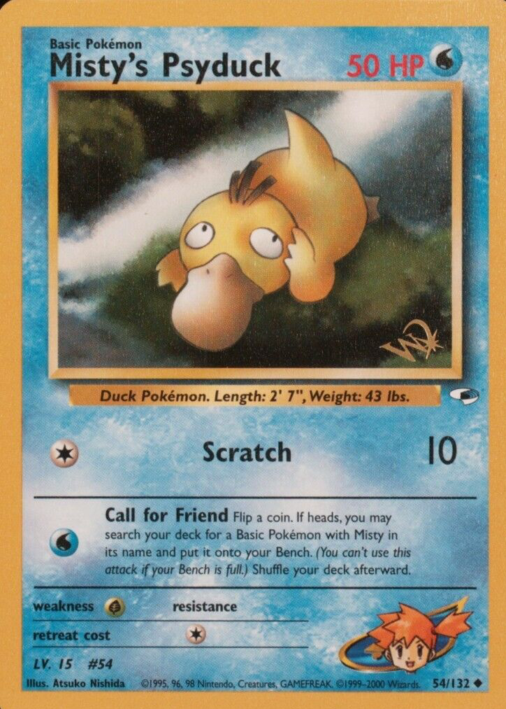 Misty's Psyduck 2000 Gym Heroes #054/132 Promo (Duelist Stamp