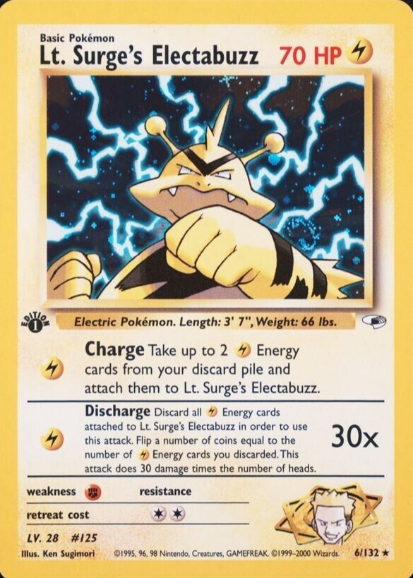 Lt. Surge's Electabuzz 2000 Gym Heroes #006/132 1st Edition Holo Price  Guide - Sports Card Investor