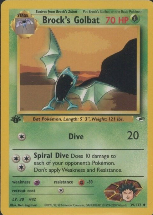 Brock's Golbat 2000 Gym Heroes #039/132 1st Edition Price Guide - Sports  Card Investor