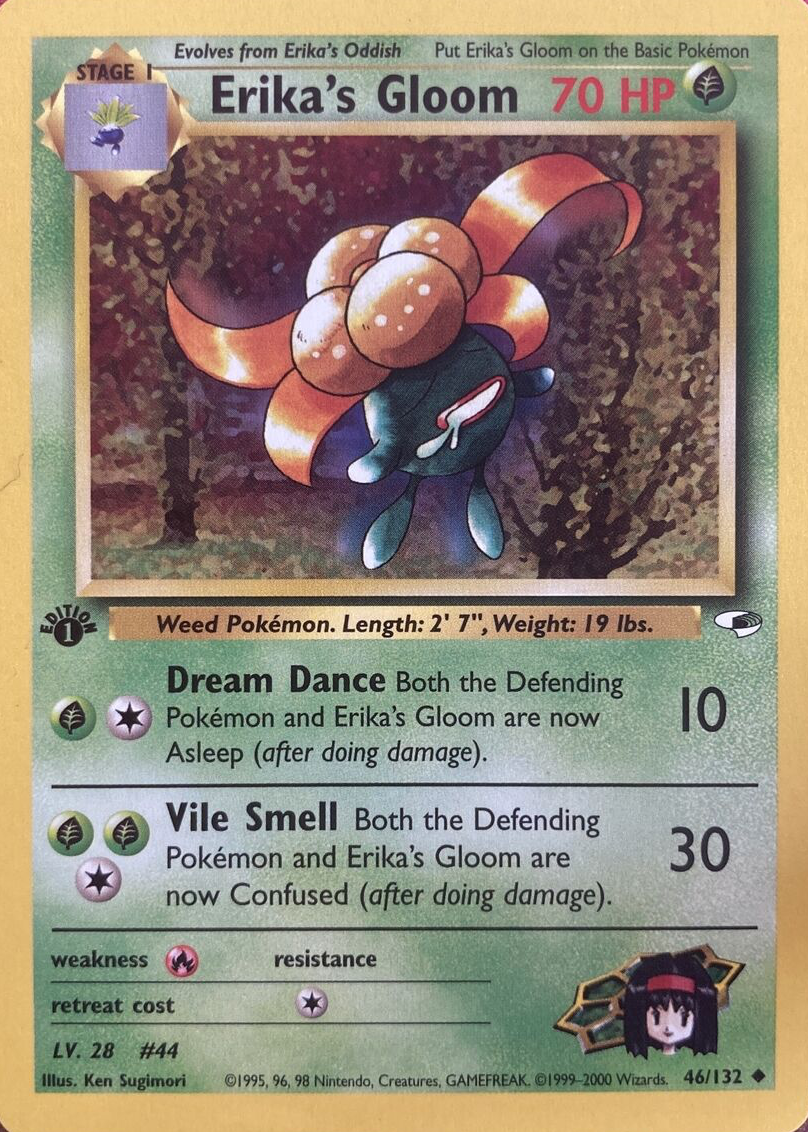 1995 gloom pokemon card value Wizards of the Coast Jungle Uncommon #37/64 : Toys & Games [GG] Foul Odor (20) Both the Defending Pokemon and Gloom are now Confused (after doing damage). Pokmon Team Rocket Dark Gloom