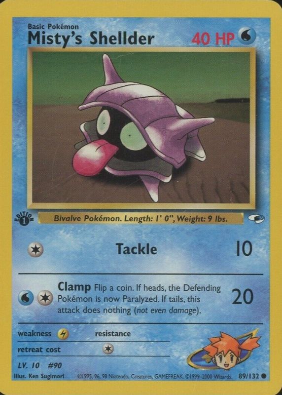 Misty's Shellder 2000 Gym Heroes #089/132 1st Edition RAW TCG (NEAR MINT)