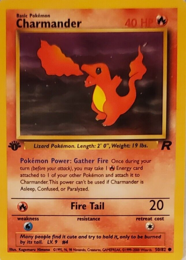 Charmander 2000 Team Rocket #50/82 1st Edition Price Guide