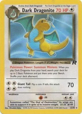Dark Dragonite 2000 Team Rocket #05/82 1st Edition Holo