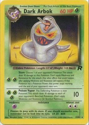 Dark Arbok 1997 Japanese Rocket Gang #24 Holo Price Guide