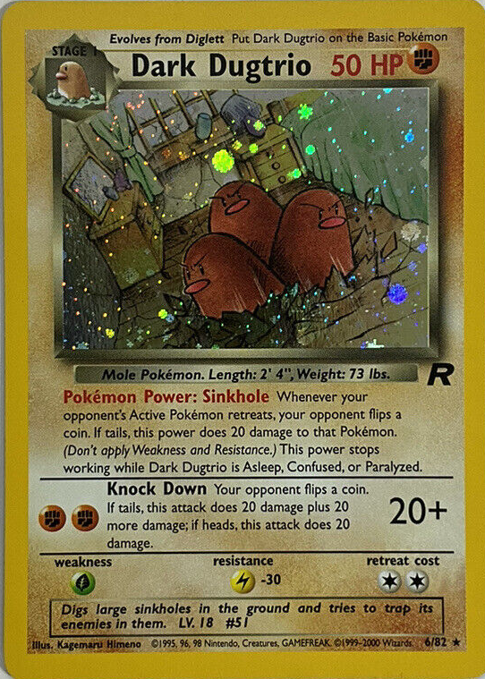 Dark Dugtrio 2000 Team Rocket #06/82 Unlimited Holo Price Guide
