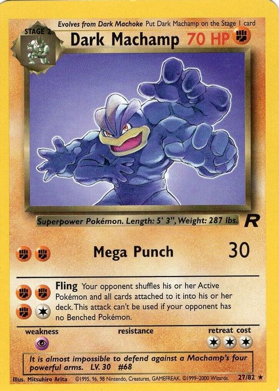 Dark Machamp 2000 Team Rocket #27/82 Unlimited RAW TCG (NEAR MINT)