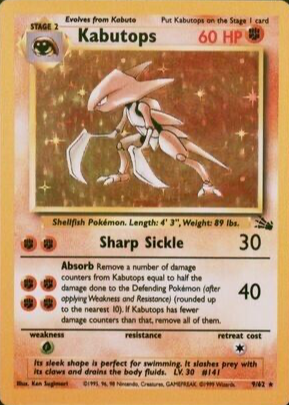 ポケモン - Kabutops カブトプス 1ED 1st Edition 英語版 9/62 Kabutops 9/62 FOSSIL Graded Pokemon Card - PSA 8 Near Mint