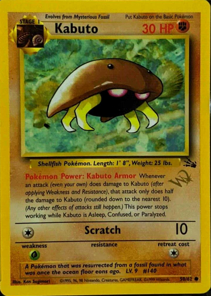 1995 kabuto pokemon card Kabutops (9/62) [Fossil 1st Edition]  Plug Kabuto King: Collecting EVERY Pokemon