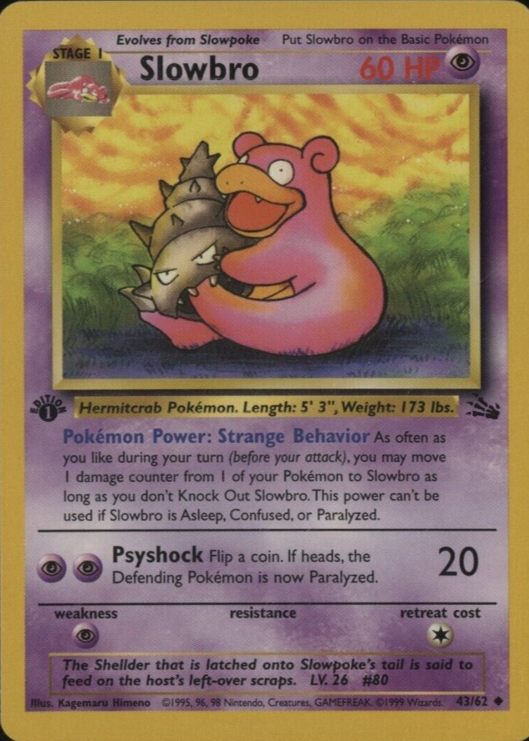 1999 slowpoke pokemon card value Amazon.com: Slowbro 080/165 - Pokemon 151 - Evolution Card Lot main image 0