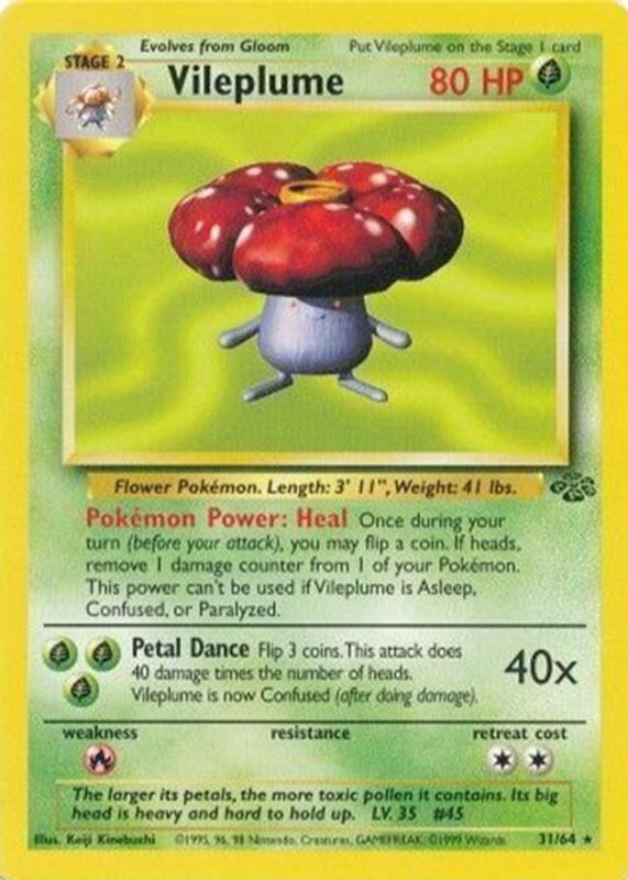 Vileplume 1999 Jungle #31/64 Unlimited PSA 10