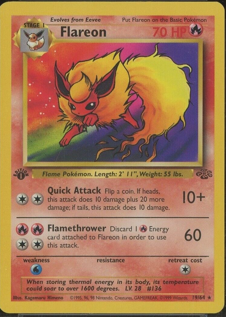Flareon 1999 Jungle #19/64 1st Edition Price Guide - Sports Card